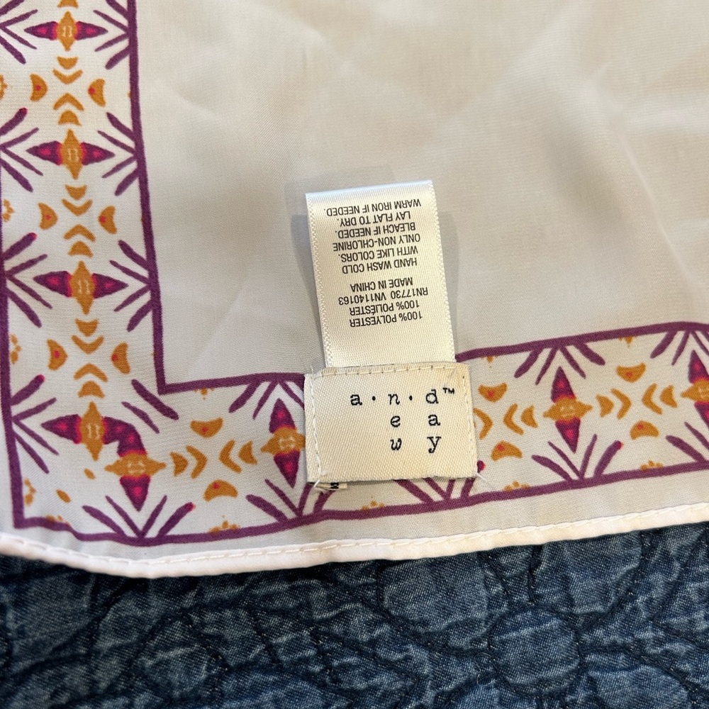 A New Day Cream and Purple Patterned Scarf - Picture 3 of 4